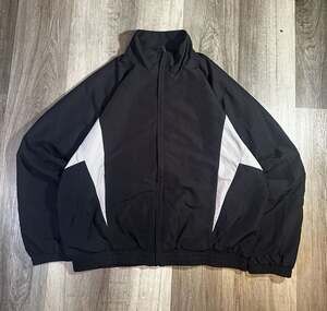 Roundtree & Yorke Sport Black and Grey Windbreaker Jacket Size Large